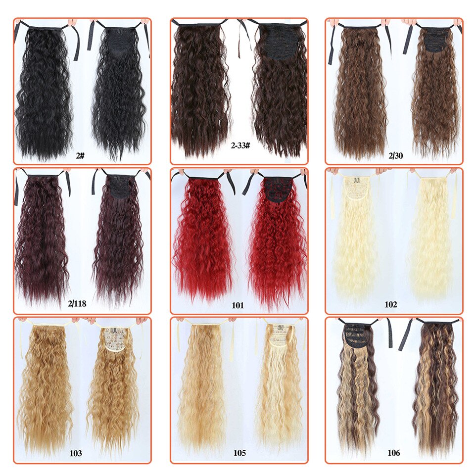 Talang lang corn culry sort hestehale til kvinder varmebestandig syntetisk snøre lang hestehale klips i hair extensions