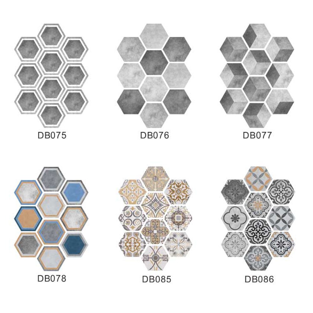 10pc nowe sześciokątne płytki podłogowe naklejki ścienne samoprzylepne wodoodporne pcv DIY sztuka fresk kuchnia salon podłoga w pomieszczeniu ściana kafelkowa naklejka