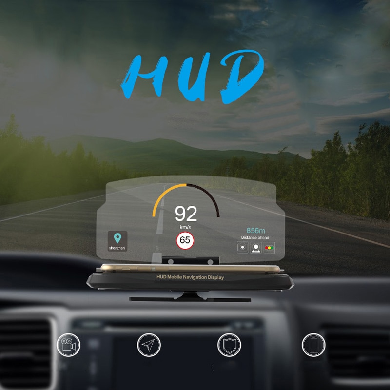 Velocímetro hud para carro, velocímetro hud com display de para-brisa, para carros, com gps, 5.5 Polegada
