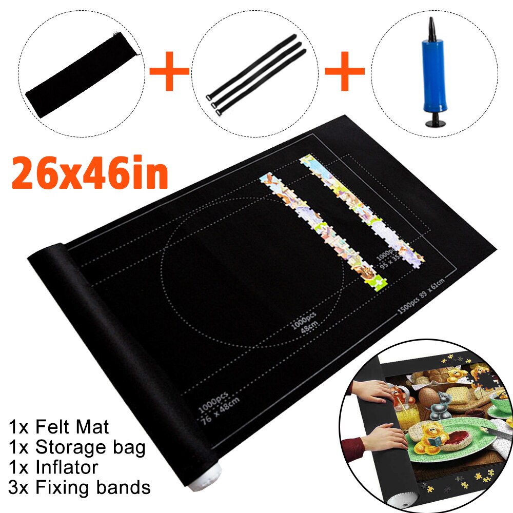 Puzzle Roll Mat Blanket Felt Mat up to 1500/2000/3000 Pieces Accessories Puzzle Portable Travel Storage Bag: Type B