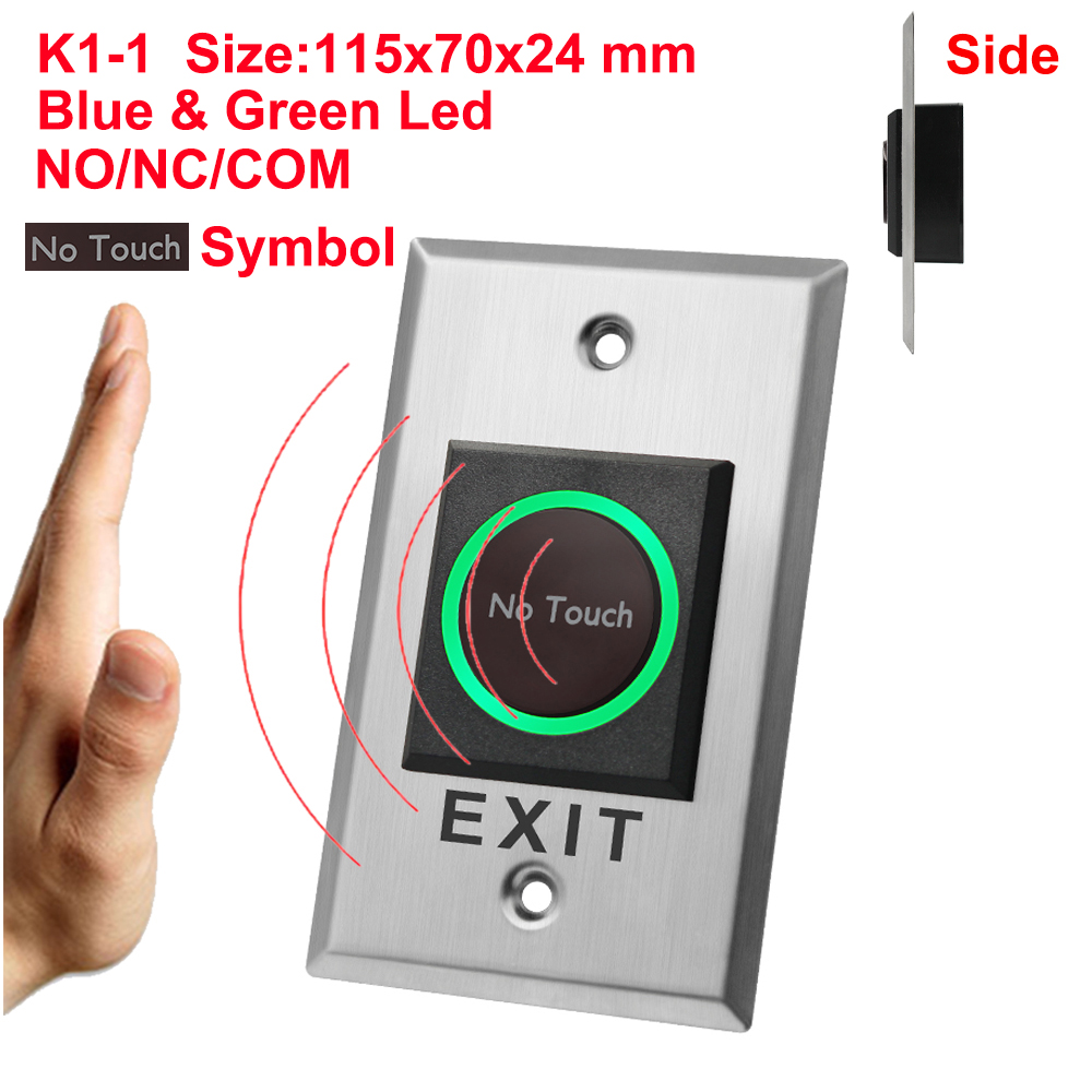 DC12V 24V Touchless Open Electronic Lock Release Switch IR Contactless Infrared No Touch Exit Button for Access Control System: Ivory