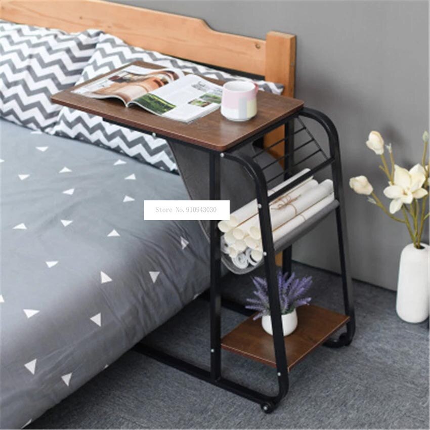 Multipurpose Mobile Computer Table Living Room Removable Sofa Side Table Portable Bed Table Desk with Storage Holders