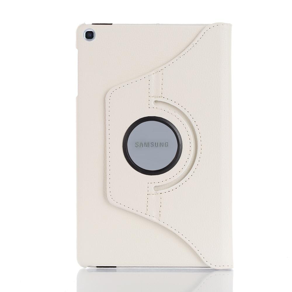 Nowy Coque dla Samsung Galaxy Tab A 8.0 2019 SM-T290 T295 T297 przypadku 360 obrót inteligentne etui z PU dla Samsung Tab A 8.0 T290 okładka: White
