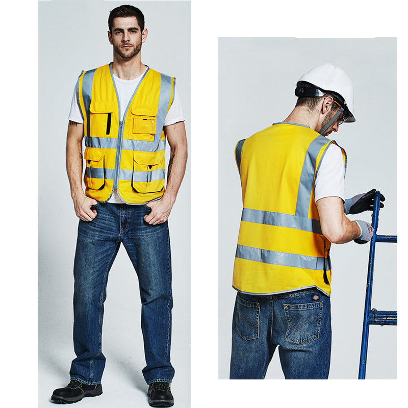 SFVest vest High visibility hi viz reflective safety workwear vest company logo printing waistcoat for fix repair