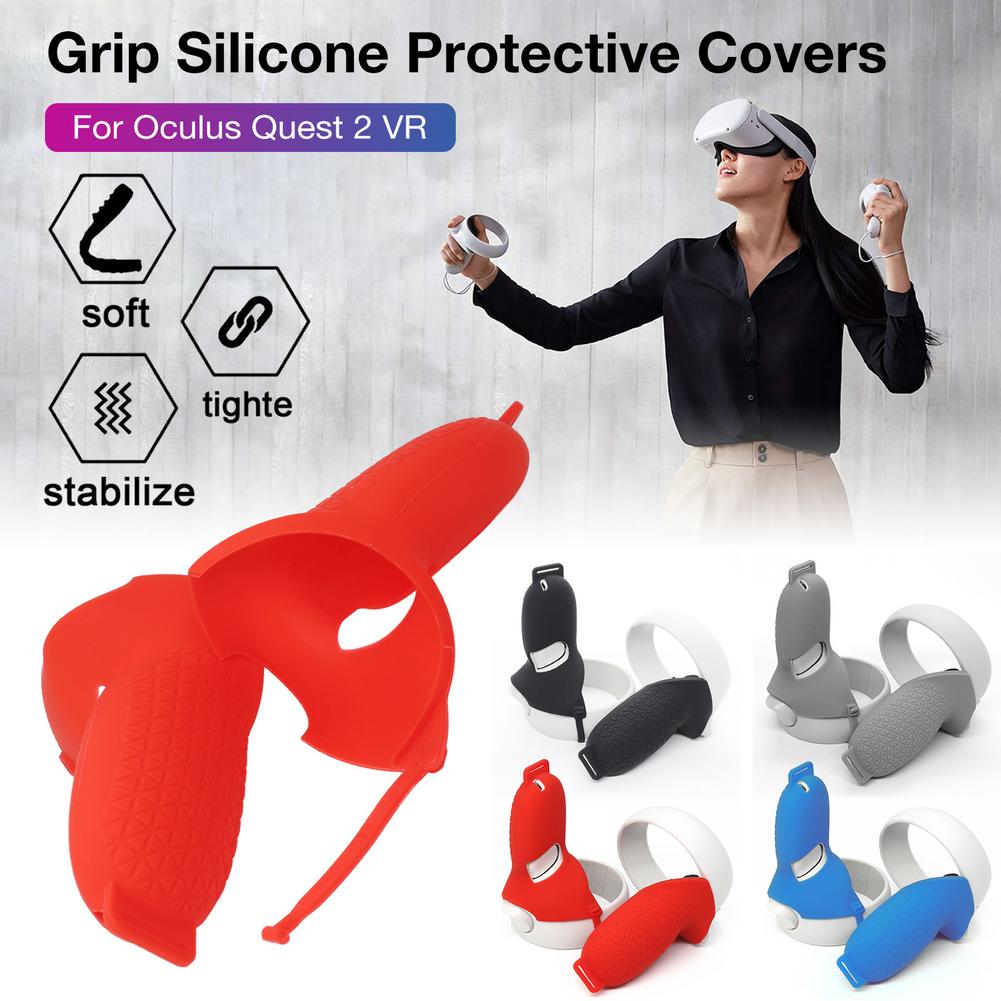 Vr Siliconen Cover Controller Beschermhoes Huid Handvat Grip Covers Voor Oculus Quest2 Beschermende Covers Vr Accessoires