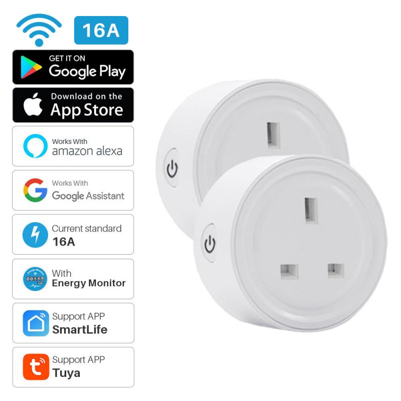 Uk Socket Wifi Plug Met Surge Protector 110-240V Voice Control Smart Socket Werk Elektrische Apparatuur Benodigdheden Thuis verbetering