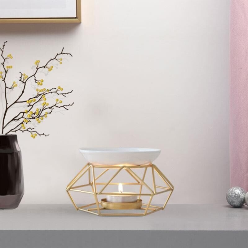 Aromatische Olie Brander, Geometrische Keramische Essentiële Olie Kaars Houder Wax Melt Brander Warmer Smelter Geur Voor Thuis Offi