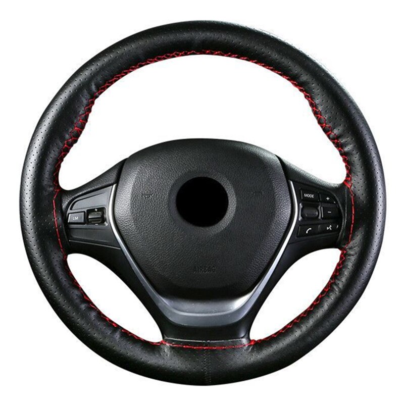 Cubierta para volante de diámetro 36/37/38/39/40/41/42/43/44/45/46/47/48/49/50 CM para dirección de coche, camión, autobús y furgoneta cubierta: 47cm sewing