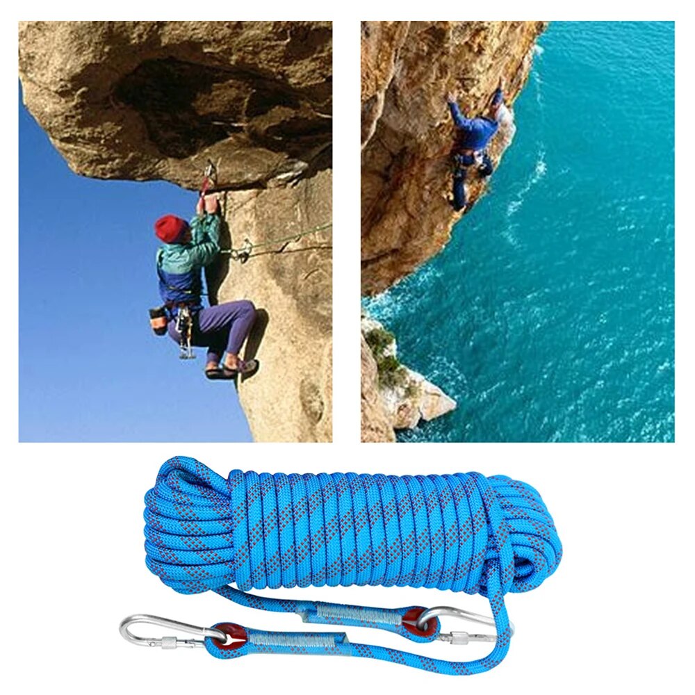 Tomshoo 10 mm Kletterseil, 10 m/20 m/30 m, statisches Rapelling-Seil für Höhle Außenbereich, für Feuerrettung, Sicherheit, Fluchtklettern, Zubehör