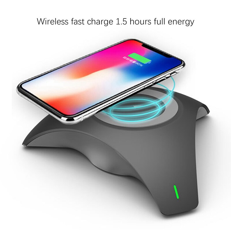 Kabelloses ladegerät mit 10w qi-schnellladestationen für büro und zuhause, kompatibel mit iphone und samsung