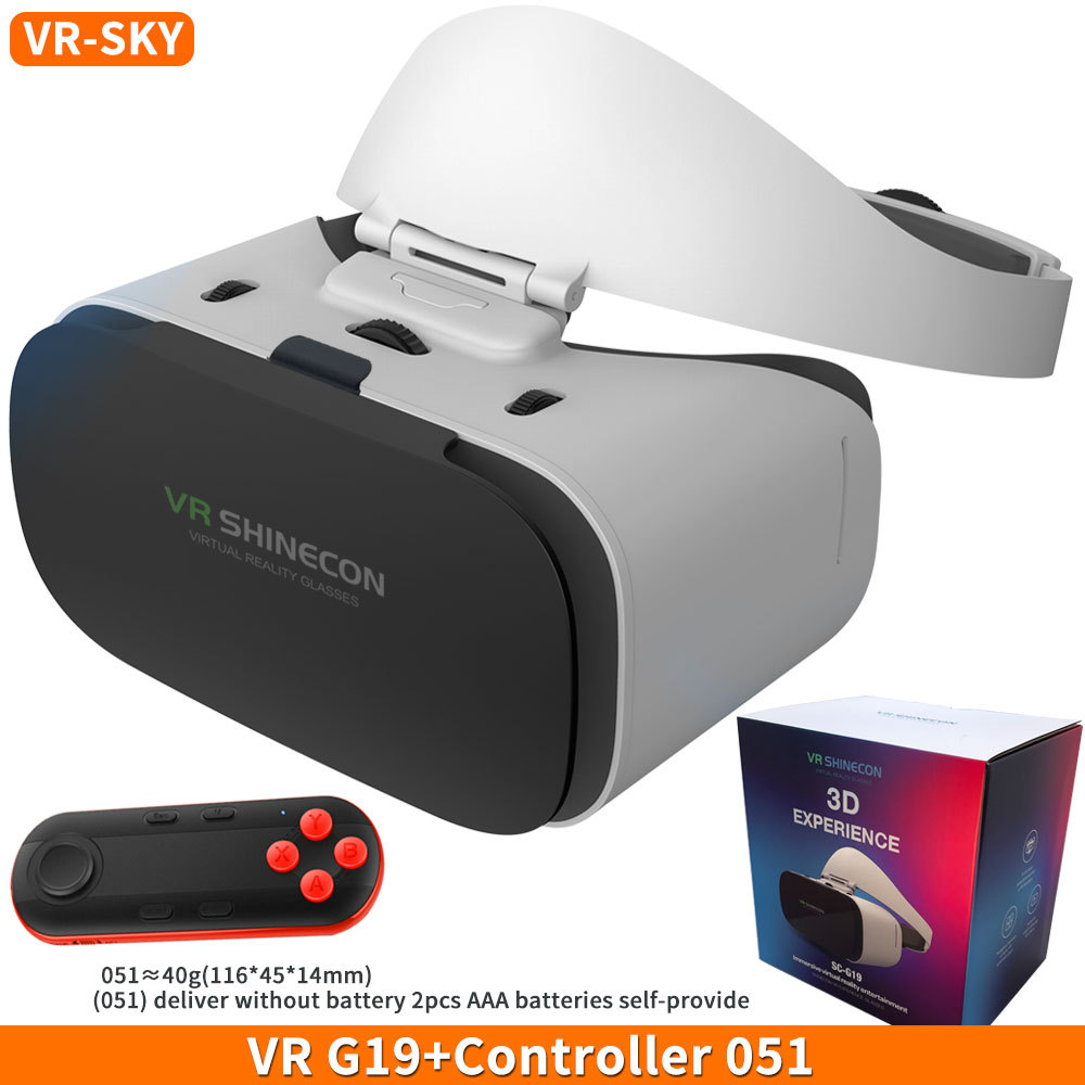 Virtual reality 3d vr-bril shinecon  g19 vr- bril google cardboard-headset virtuele bril voor ios android-smartphone: Goud