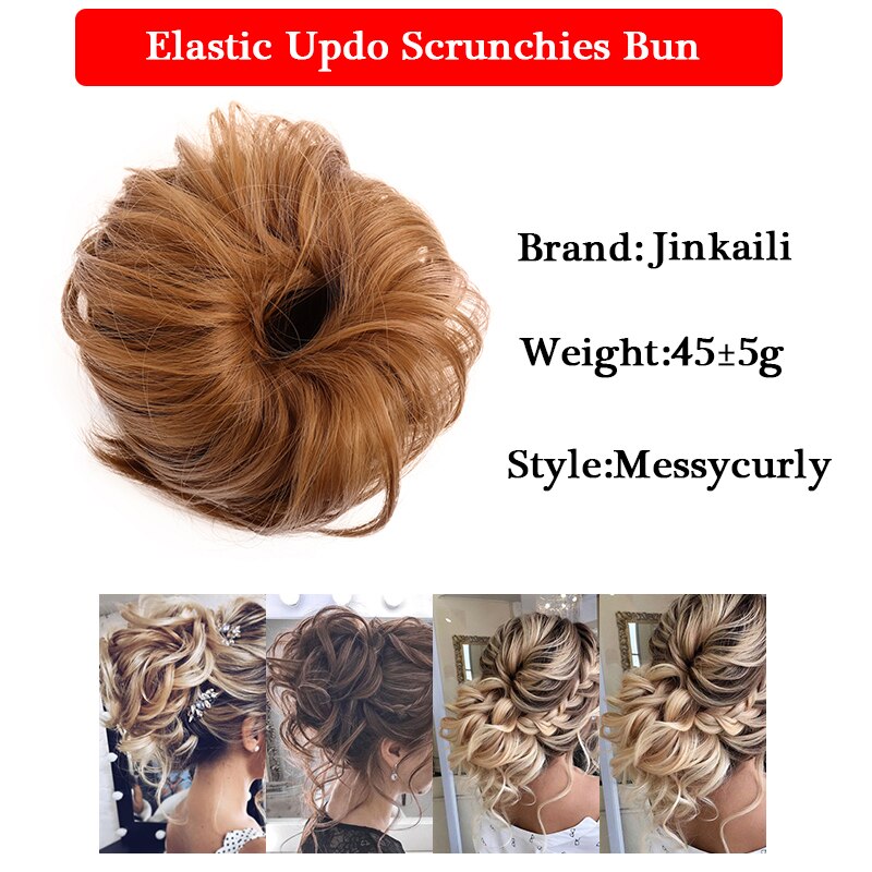 JINKAILI-Chignon à donuts souple élastique | Chignon synthétique en forme de toupet, chouchou enroulé pour Extension queue de cheval pour femmes