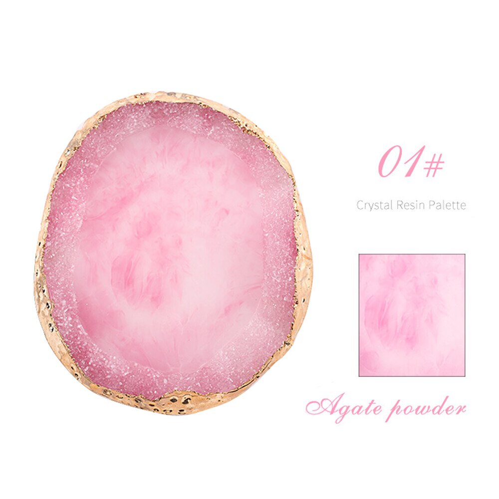 1Pcs Resin Stone Nail Palet Natuurlijke Nail Color Mixing Palet Gel Nagellak Tekening Plank Kleur Verf Palet Diy nail Art: Pink