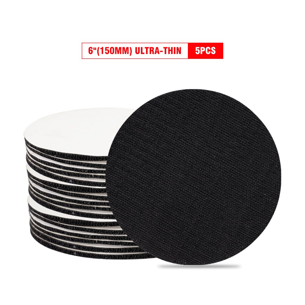 5pcs 5&quot; 125mm/6&quot;150mm Velcro Pad Conversion Kit Interface Pad Protection Disc for Abrasive Sander Polishing &amp; Grinding: 6inch(150mm)