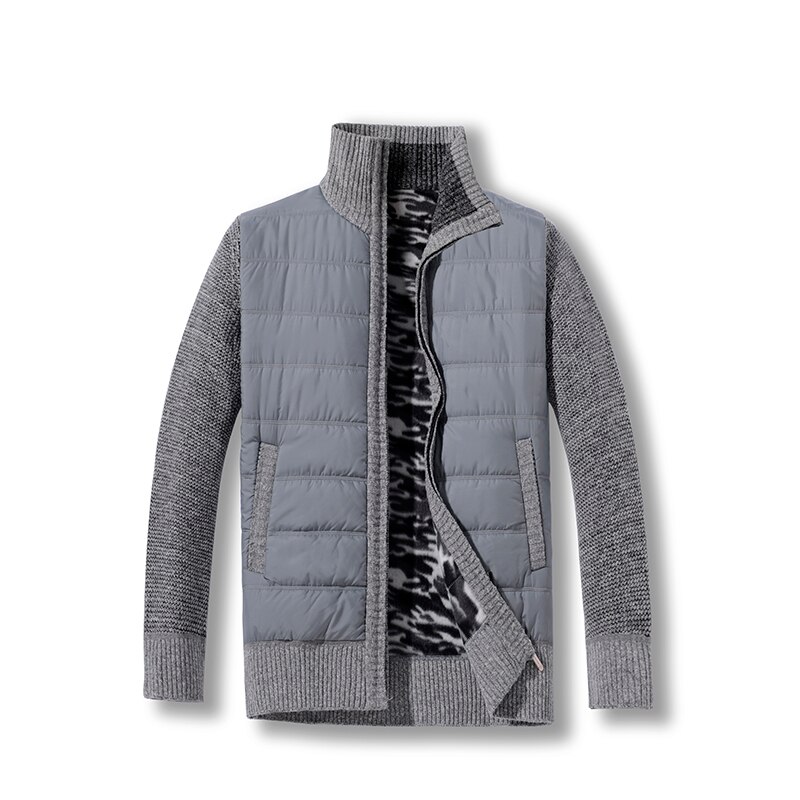 Miesten neuleet syksy talvi lämmin neulottu pusero takit neuletakit miesten vaatteet vapaa-ajan neuleet tilkkupusero: Vaalean harmaa / Xl