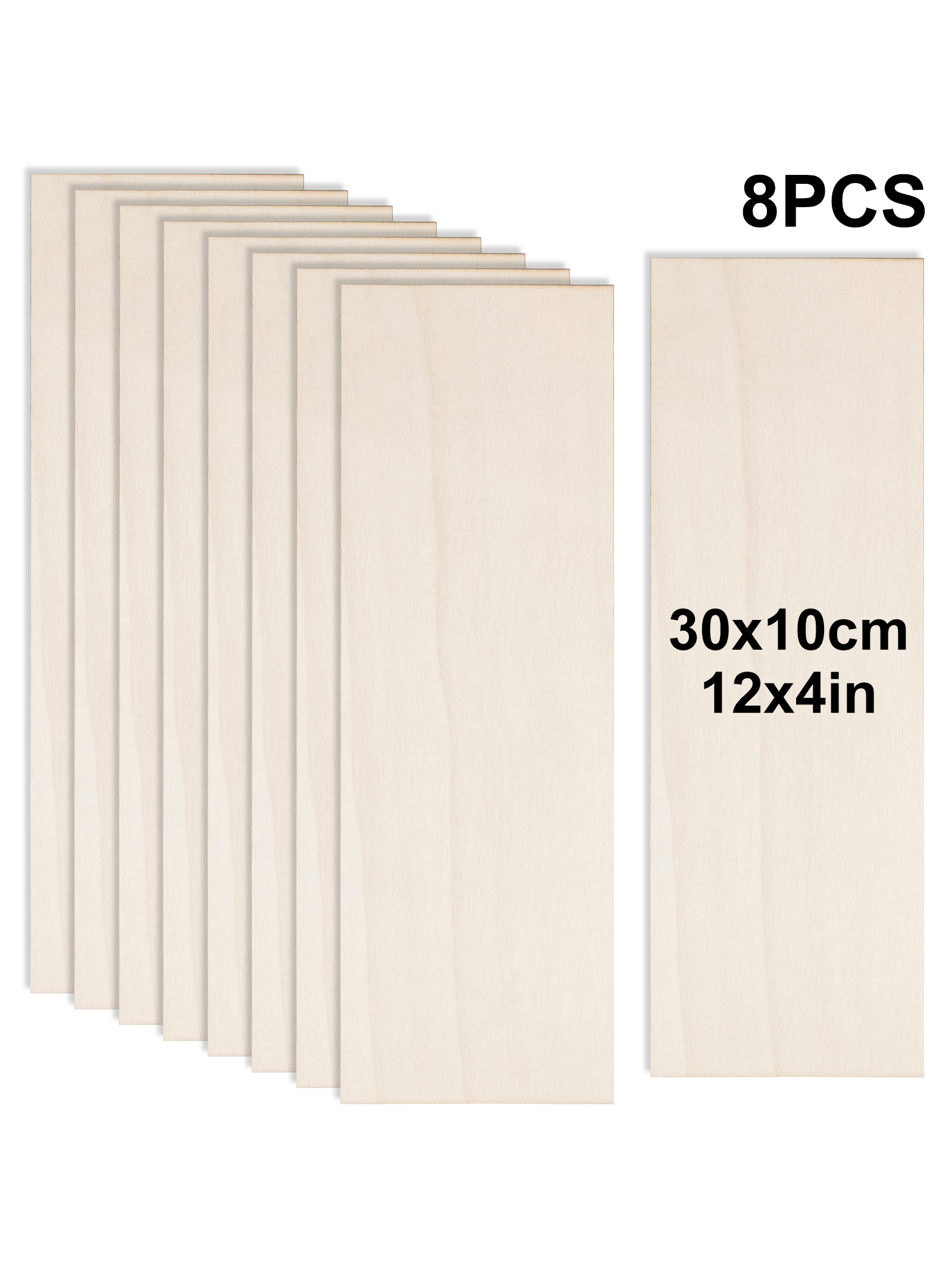 4/8/16 fogli di legno per artigianato 12 x 4 x 1/16 pollici-3 mm di spessore fogli di legno non finiti tavole di compensato sottili per disegno, pittura,: Teak