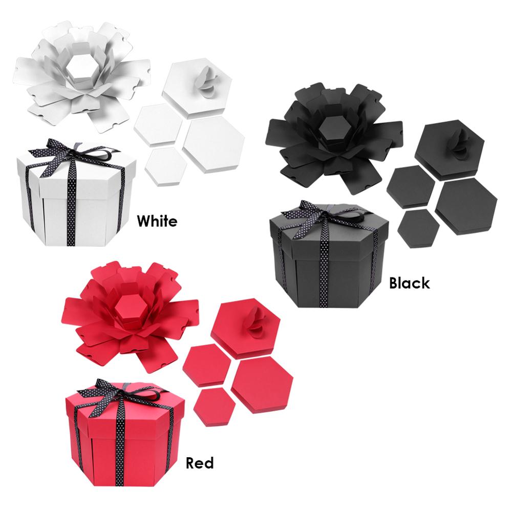Caja Hexagonal sorpresa DIY para álbumes de fotos, álbum de recortes, aniversario, de Navidad, personalización de fotos