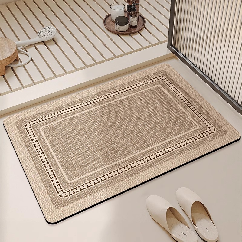 Tapis de sol de salle de bain, boue de diatomée, séchage rapide, tapis de porte de salle de bain, tapis antidérapant domestique, lavabo de toilette, coussinet de pied