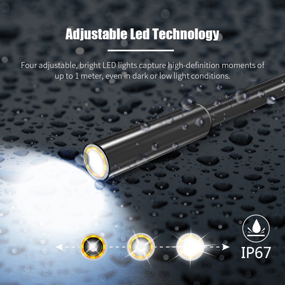 2.4 polegada Tubo Rígido Handheld Endoscópio Câmera Do Carro 1080P Câmera de Inspeção para a Reparação de Automóveis Ferramenta Digital Endoscópio Industrial