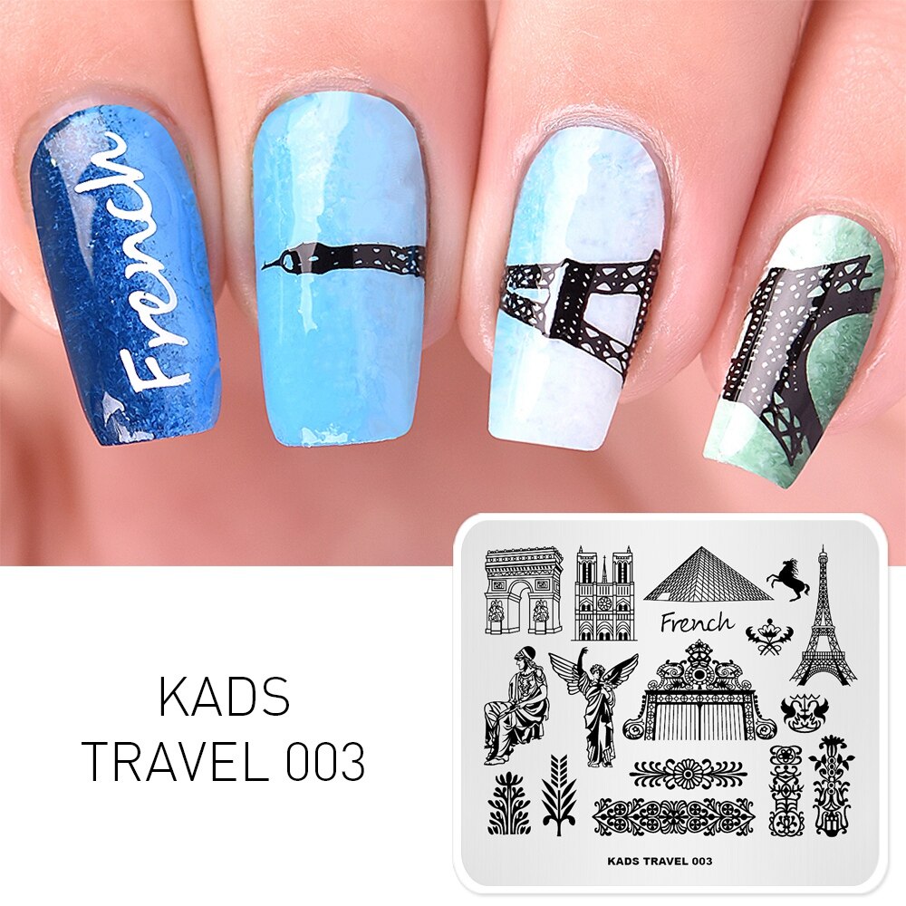 Rolabing 4 Reizen Stijl Nail Art Template Diy Manicure Afbeelding Stempelen Polish Template Stencil Nagels Tool Postzegels Voor Nagels