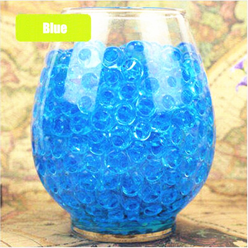 Cuentas de agua de polímero de hidrogel para decoración de boda, bolas de agua para cultivo, decoración con macetas y barro para el hogar, 1000 Uds., 7zSH760: blue