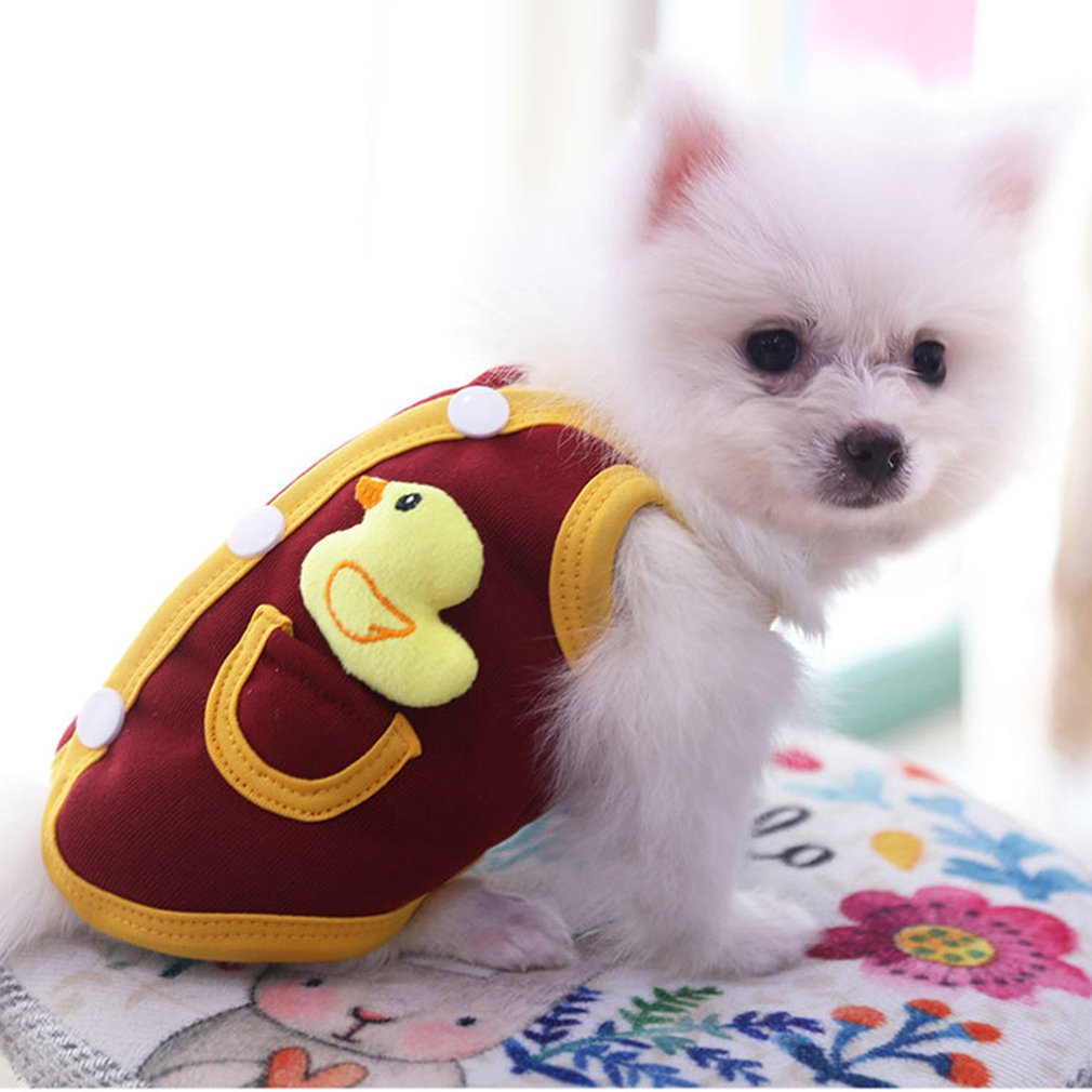 6 Sizes Lovely Duck Pattern Pet Vest Pet Clothes For Puppy Dogs Costume Vest Apparel Warm Dog Clothes for Autumn Winter