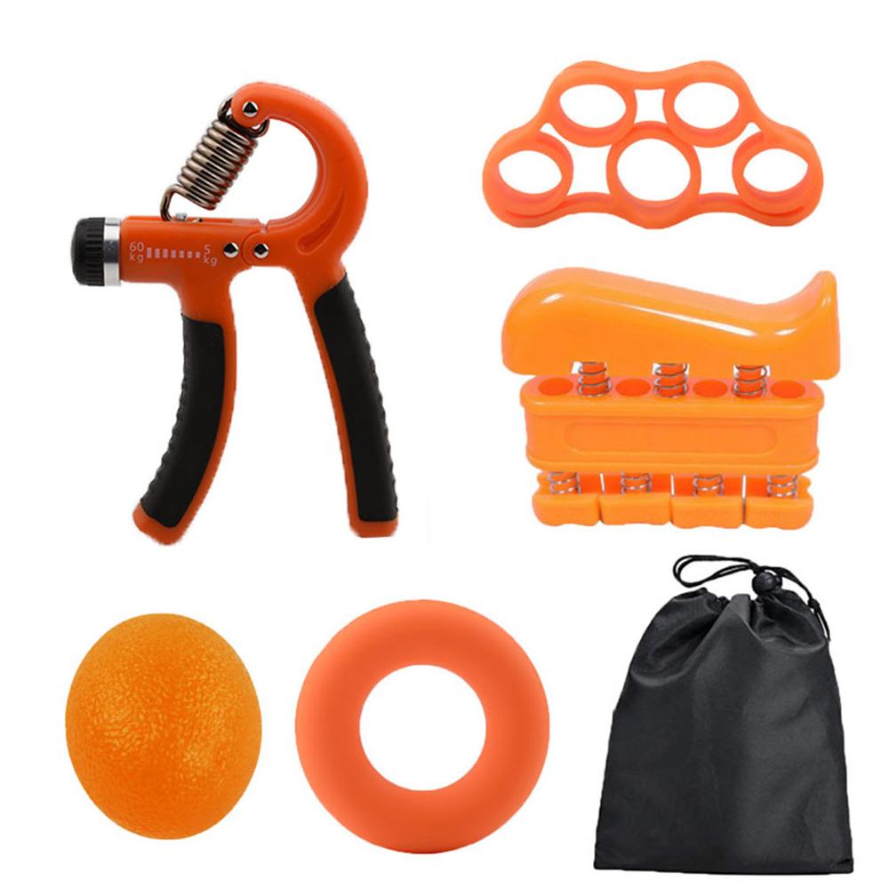 5pcs Fitness Gym Adjustable 10-60KG Hand Grip Ring Finger Forearm Strength Muscle Recovery Hand Gripper Exerciser Training Ball
