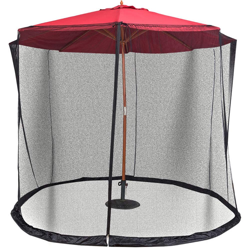 Patio Umbrella Mosquito Netting Mesh Screen with Zipper for Umbrellas Patio Tables patio porch deck or lawn H99F: Default Title