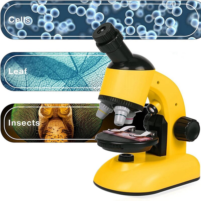Kit de Microscope pour enfants de 8 à 12 ans, Kits de Science pour enfants, grossissement LED 40X-1200X, pour débutants garçons filles