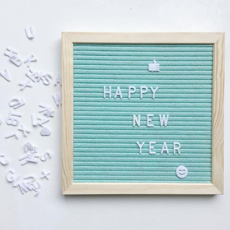 Beautiful Felt Letter Board Wooden Frame Changeable Symbols Numbers Characters Message Boards for Home Office Hogard: 9