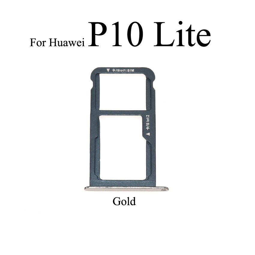 YuXi-bandeja de tarjeta Sim para Huawei P10 Plus P10 Lite, adaptador de soporte de ranura, piezas de repuesto: P10 Lite Gold