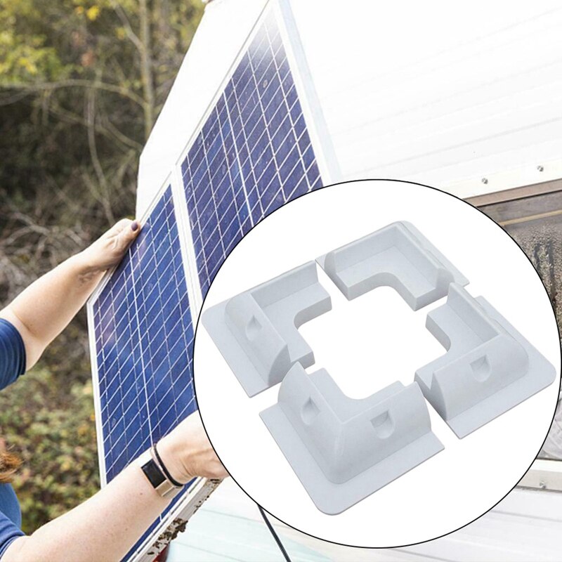 4X panneau solaire support de montage blanc en plastique coin ensemble Kit pour Rv bateau Yacht