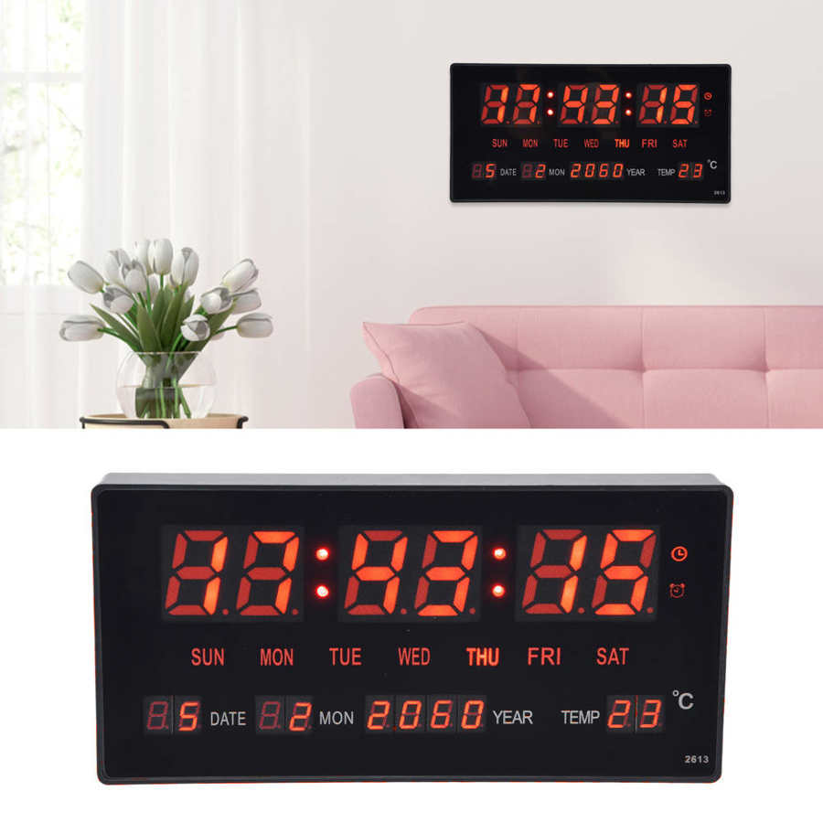 Led Digitale Wandklok Digitale Muur Kalender Royale Voor Kantoor Voor Bed Room