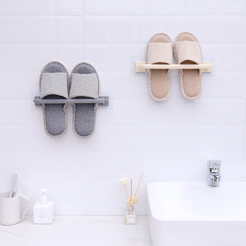 Paste-free perforated Towel Bar Plastic Bathroom Storage single bar towel rack towel rack kitchen Storage Hook self-adhesive