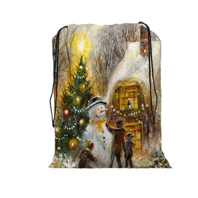 De zak vrolijke kerst print tas kerst trekkoord tassen dames multi-stijl reisrugzak wolesale: 10