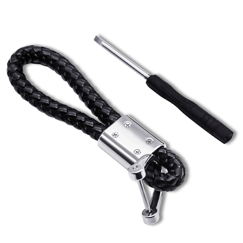 LLavero de cuerda trenzada de cuero para coche, llavero con insignia de Volvo, , adornos para hombres y mujeres, accesorios para coche, 1 ud.