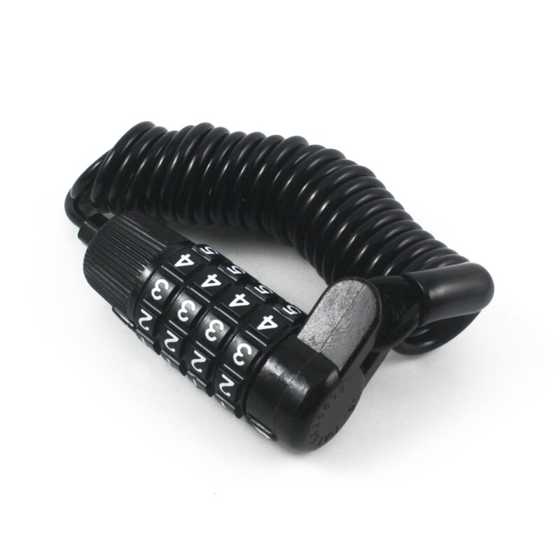Bicycle Lock Combination Lock Bike Portable Security Lock 160CM Steel Cable Spiral MTB Road Bike Lock Cycling Bicycle Lock: black