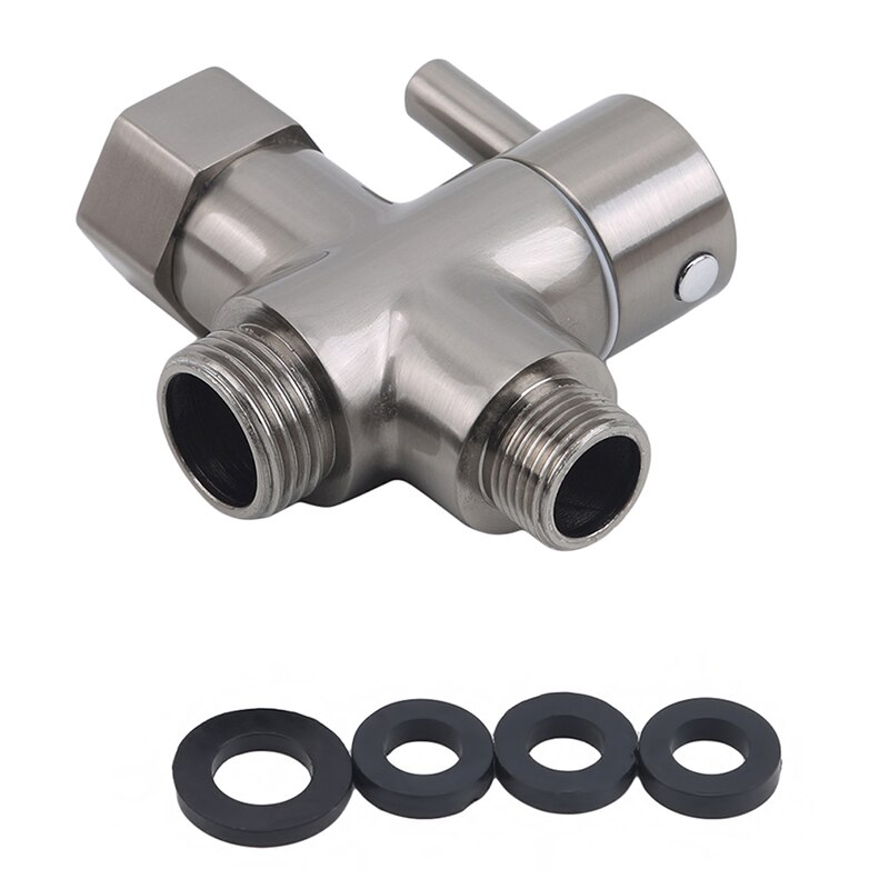 Toilet Divider Shower Faucet Shower Divider Valve One In Two Out Conversion Valve For Bathroom Durable: Silver