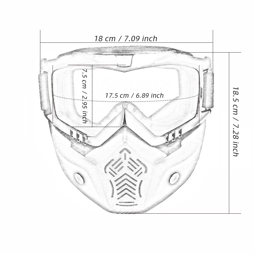 Lunettes de Ski avec masque détachable, – Grandado