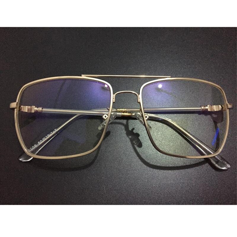 Luxe Vrouwen Vierkante Brillen Vintage Bril Optische Frame Goud Metalen Unisex Bril Clear Lens Bril Blauw Licht Bril