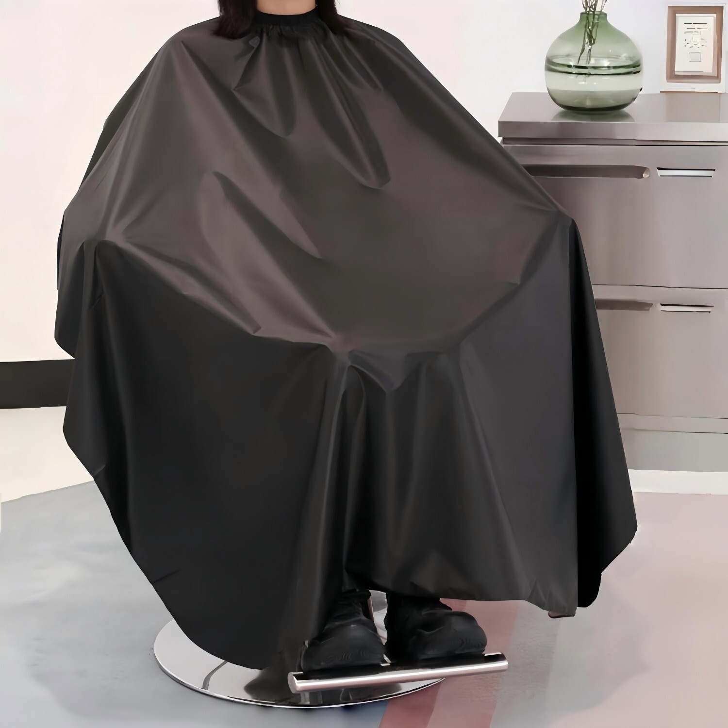 Capa de peluquero de salón negra para hombres y mujeres, capa de corte de pelo, capa de peluquería, delantal de corte de pelo, champú para el cabello, herramientas de tinte, accesorios: ciruela