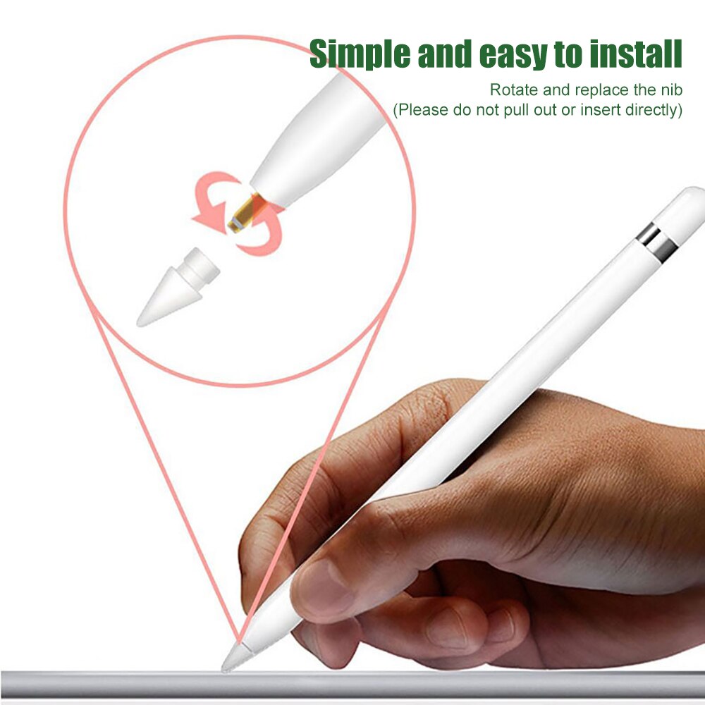 1-8 peças de reposição ponta de substituição de nib compatível para apple pencil 1st geração alta caneta stylus spare nib para i lápis 1 2