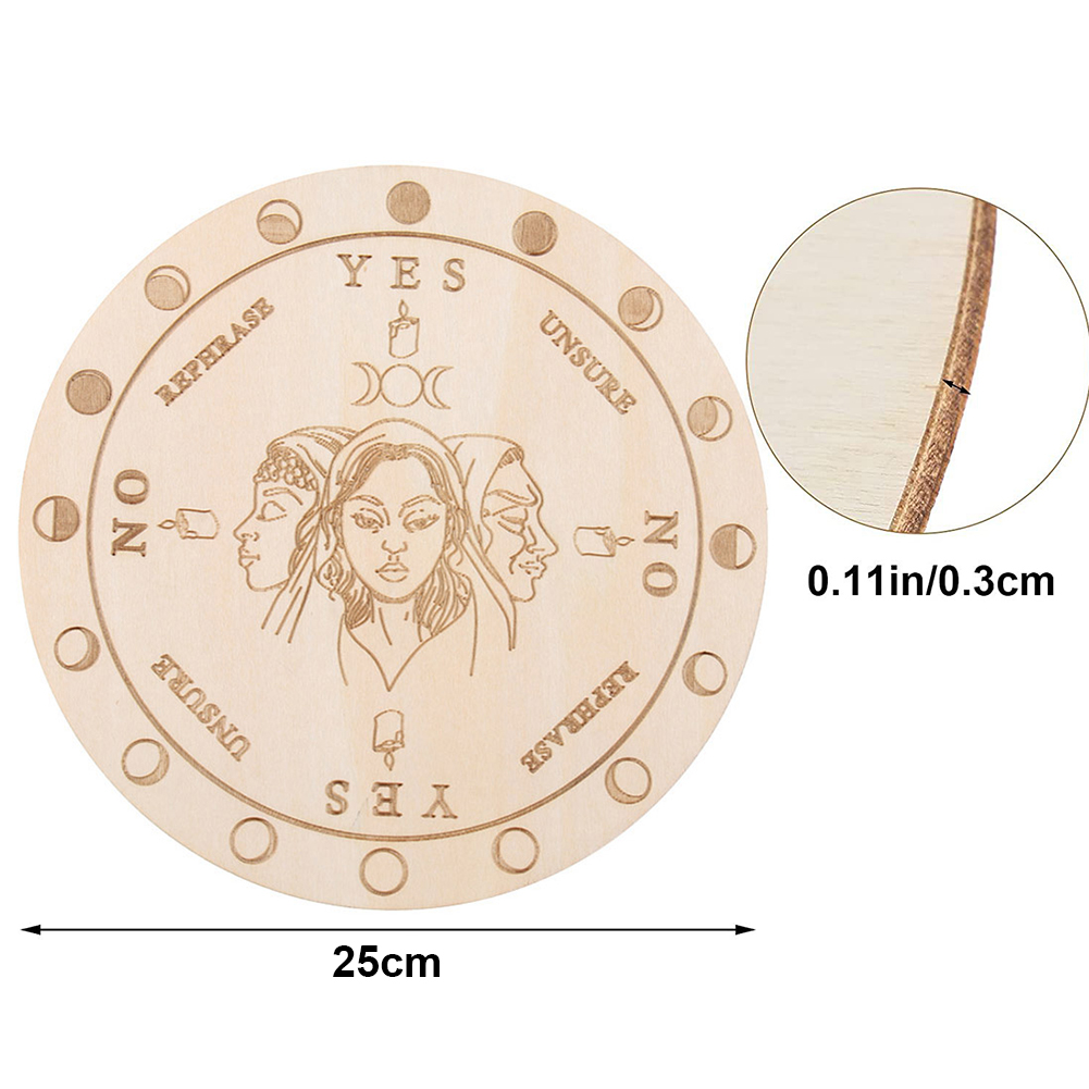 Houten Slinger Board Met Sterren Zon Maan Waarzeggerij Bericht Carven Metafysische Altaar Onderzetters Muur Teken Decor Slice Houten Basis: J 25CM