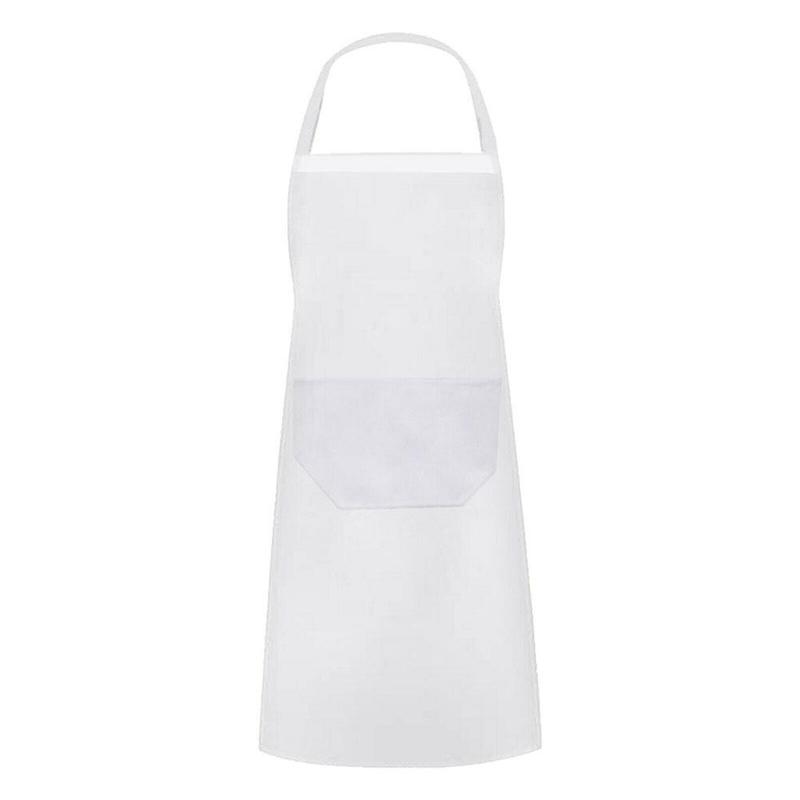 Delantal de trabajo de limpieza blanco, de fácil uso delantal de cocina, ropa de Chef para hornear con bolsillos, cocina casera, Unisex: Default Title