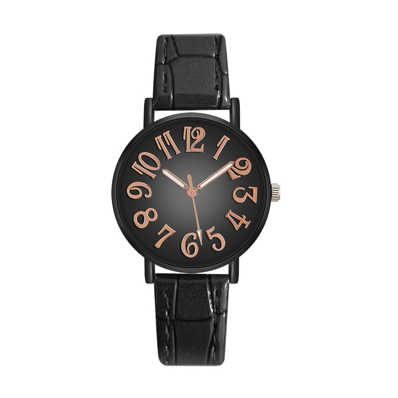 Dameshorloge Antiek lederen bandhorloge Dames quartzhorloges Luxe retro klokcadeau Reloj Mujer: Black