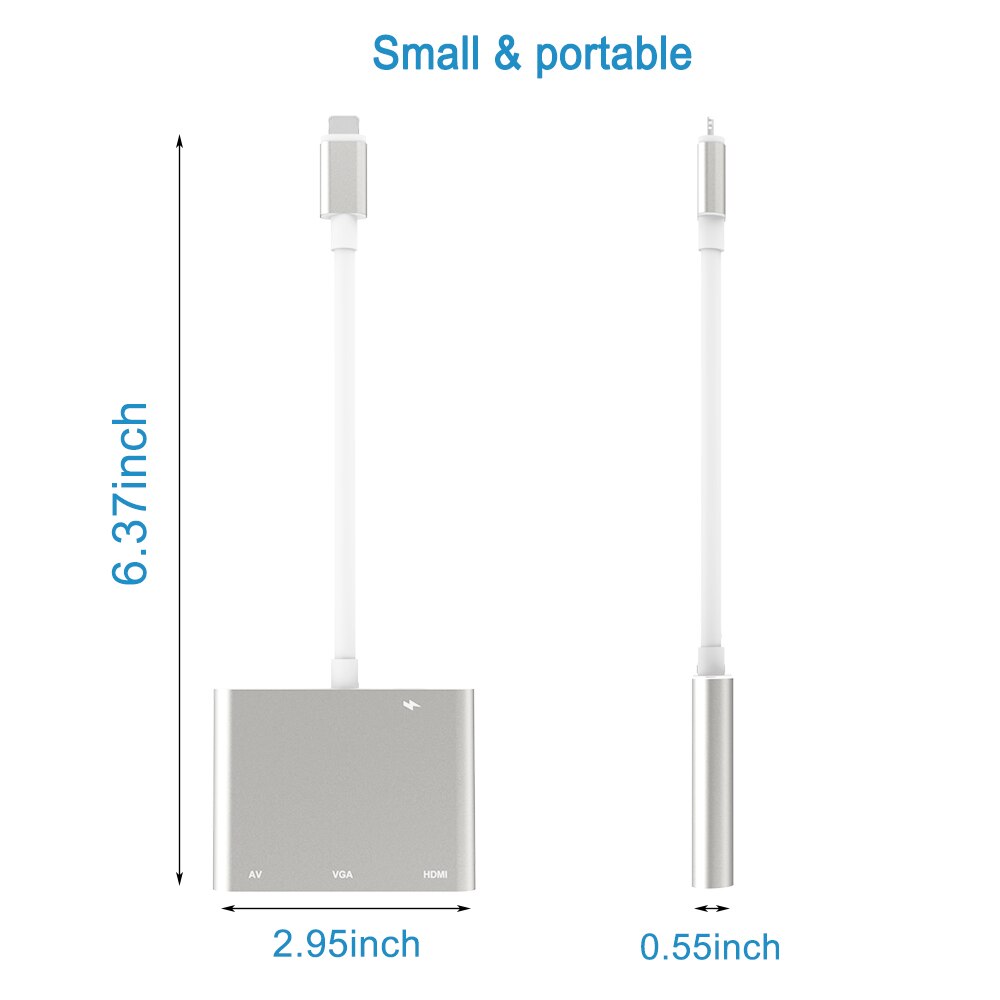 2020 nuovo Disegno di Adattatore HDMI per I Fulmini a VGA AV Audio Video HDTV Cavo OTG per il iPhone 11/X/XS/XR/8P/8/7P/6S/iPad Aria/iPod