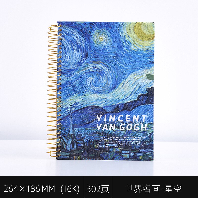 B5 Spiral Notebook Paper Planner School Diary Note Book Calender Travelers Study Retro Large Painting Notebook Literary: A