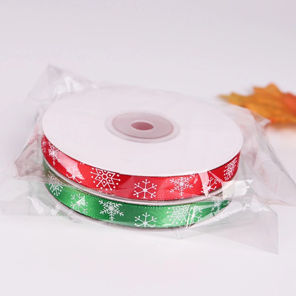 25yd kerstlinten 10mm multi-knutselbenodigdheden feestlint diy strik linten voor knutselen kaarten verpakkingsmaterialen#w