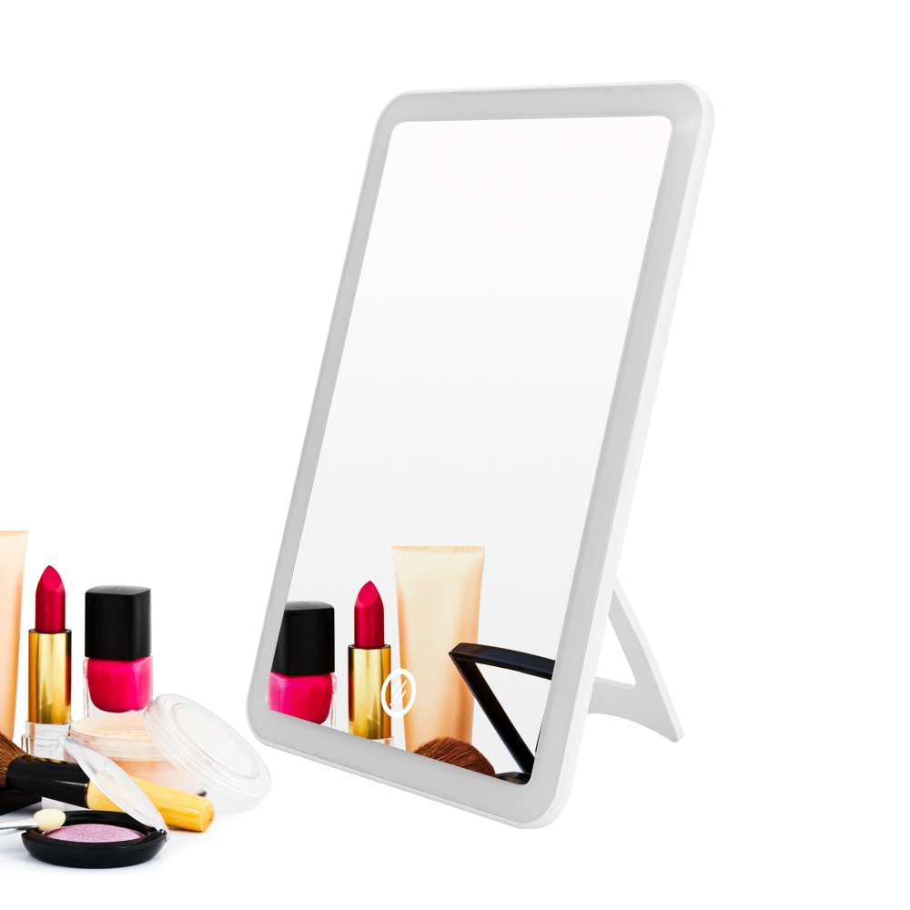 Led Touch Screen Makeup Mirror Set Vanity Magnifying Lights 180 Degree Rotation Table Countertop Cosmetics Bathroom Mirror