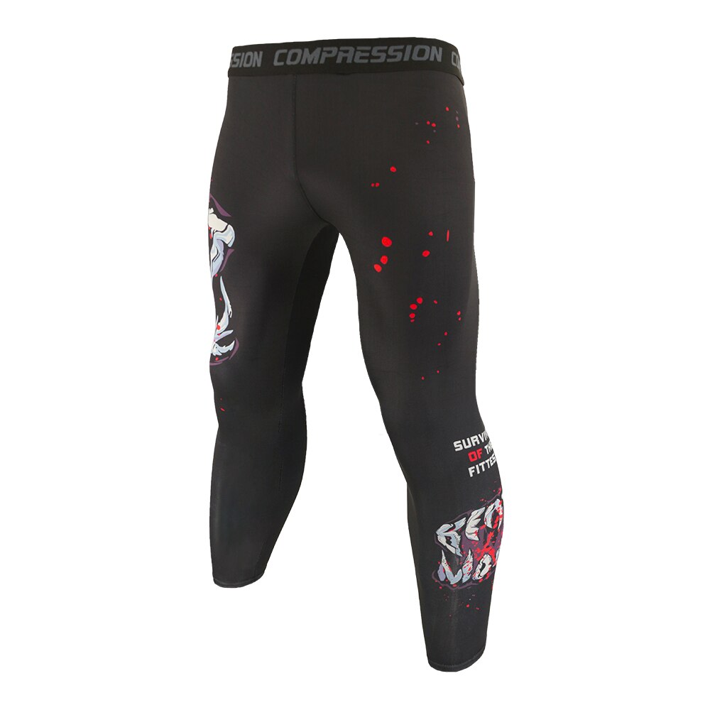 Pustende kompresjonstights til menn sport løping jogge trening leggings gymbukser lange bukser slank passe leggings til menn